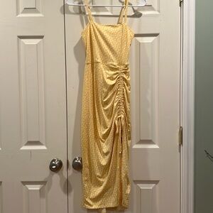 Yellow cinched Hollister maxi dress